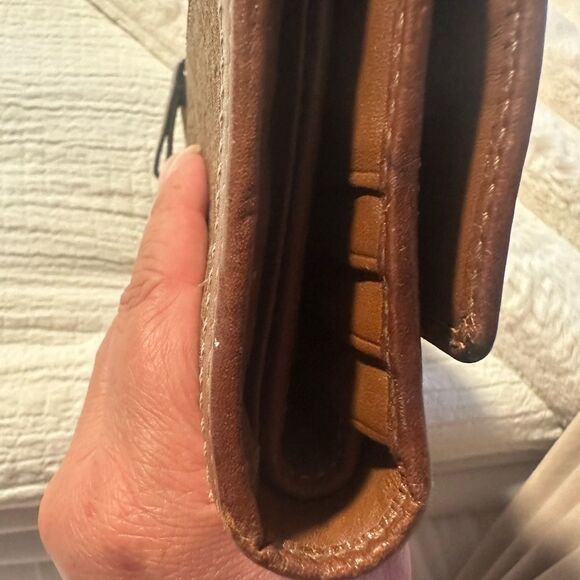 Coach Signature long  Tan and Brown Monogram Wallet - Picture 6 of 17